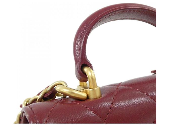 Sac à main Chanel AP2200 en cuir Bordeaux - vue 6