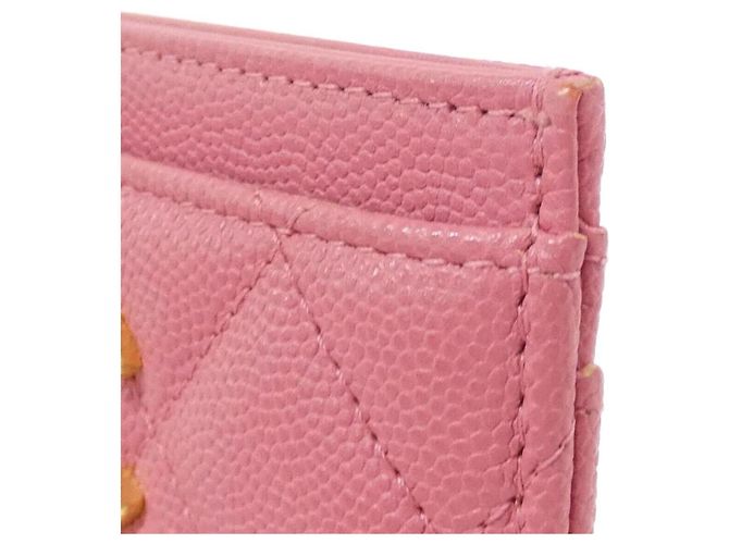 Tarjetero de piel de becerro granulado rosa Chanel AP3524 - vista 4