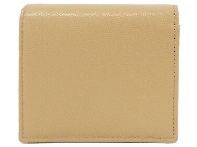 Cartera bi-fold en piel de becerro granulado beige Chanel - vista 2