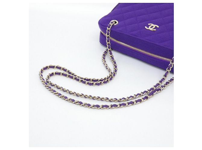 Borsa a tracolla Chanel AS1873 in tela viola Porpora - vista 5