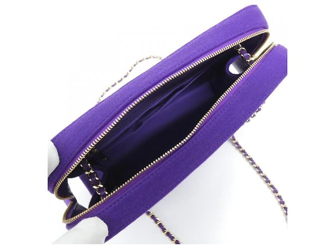 Borsa a tracolla Chanel AS1873 in tela viola Porpora - vista 6