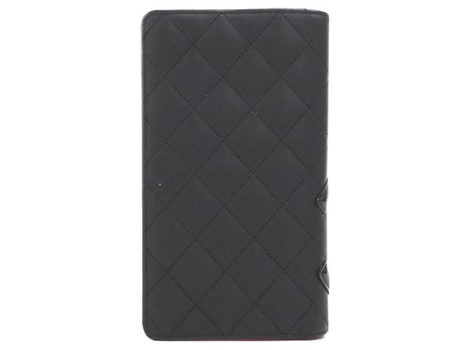 Chanel Cambon Line 26717 Long Wallet Schwarz Pink - vista 2