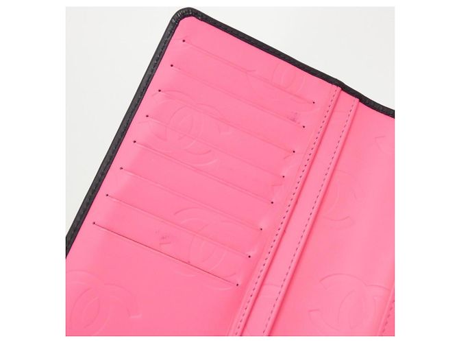 Chanel Cambon Line 26717 Long Wallet Schwarz Pink - vista 6