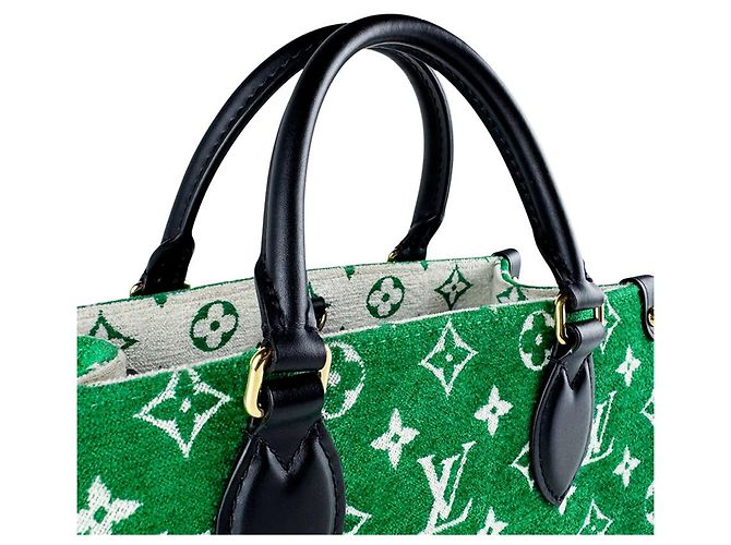 Borsa Louis Vuitton OnTheGo PM Jacquard Nero Verde - vista 11