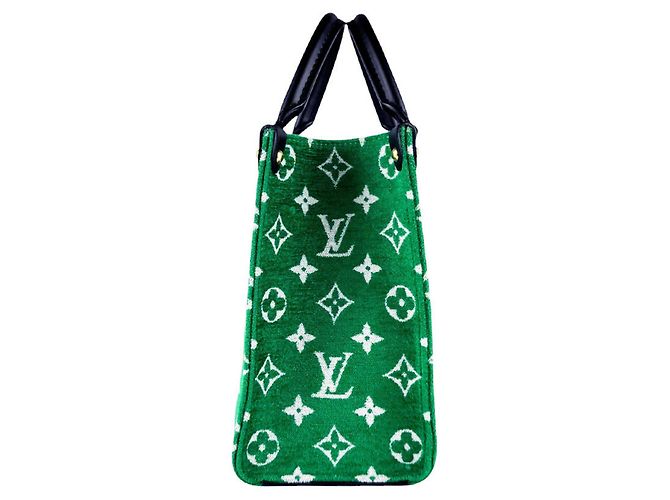 Borsa Louis Vuitton OnTheGo PM Jacquard Nero Verde - vista 2