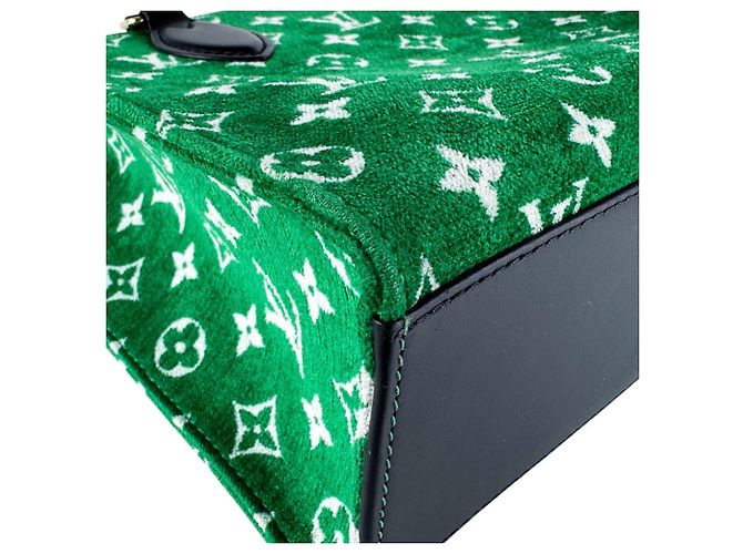 Borsa Louis Vuitton OnTheGo PM Jacquard Nero Verde - vista 9