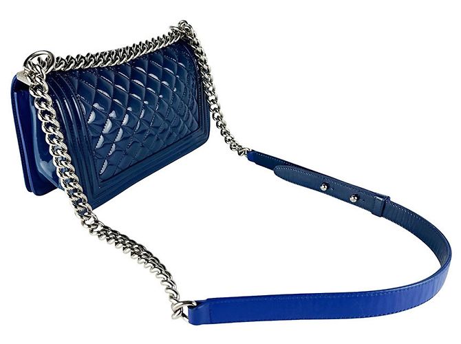 Chanel Boy Schultertasche Marineblau - Ansicht 10