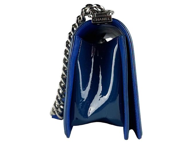 Chanel Boy Schultertasche Marineblau - Ansicht 2