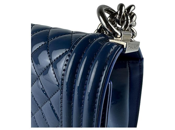 Chanel Boy Schultertasche Marineblau - Ansicht 6