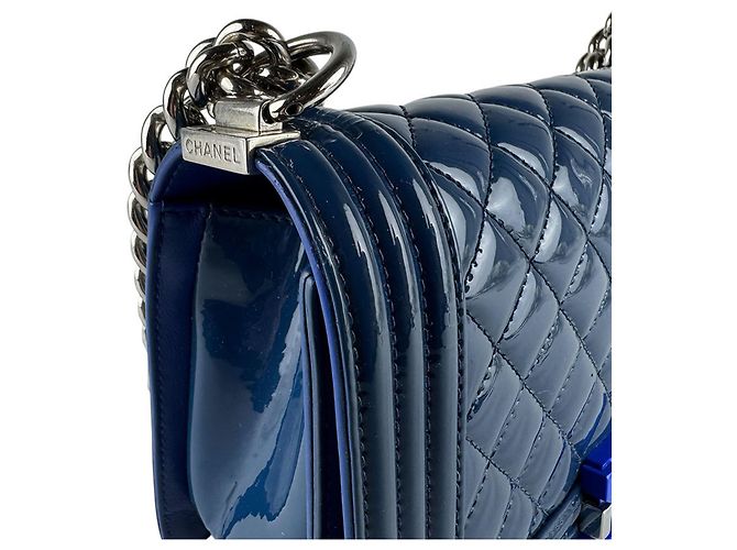 Chanel Boy Schultertasche Marineblau - Ansicht 7