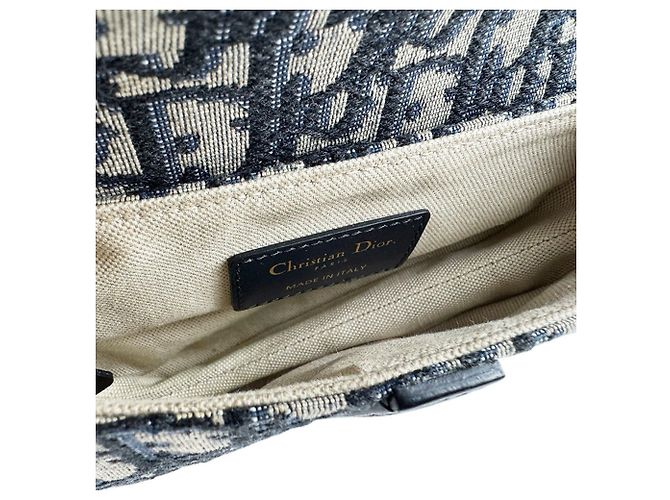 Borsa Saddle in tela navy e pelle Christian Dior Blu navy - vista 10