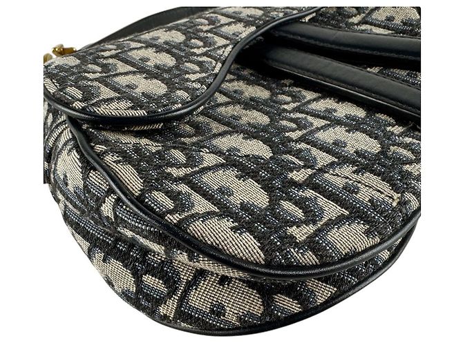 Borsa Saddle in tela navy e pelle Christian Dior Blu navy - vista 9