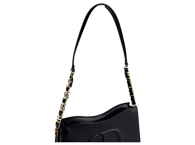 Borsa a tracolla in pelle nera Christian Dior Nero - vista 10