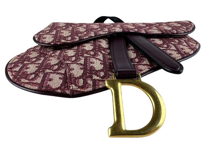 Marsupio Christian Dior in tela bordeaux Bordò - vista 4