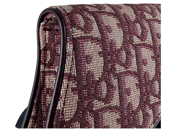 Marsupio Christian Dior in tela bordeaux Bordò - vista 7
