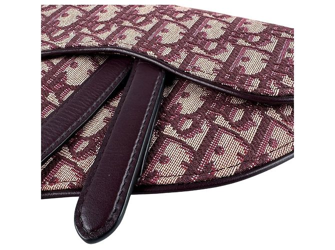 Marsupio Christian Dior in tela bordeaux Bordò - vista 8
