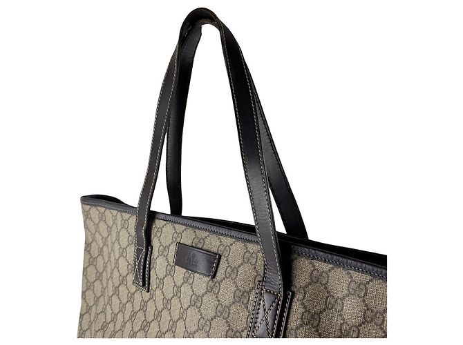 Borsa Tote Marrone Gucci GG Supreme Canvas - vista 10