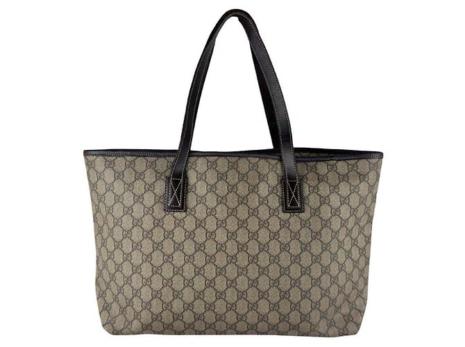 Borsa Tote Marrone Gucci GG Supreme Canvas - vista 3