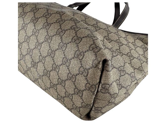 Borsa Tote Marrone Gucci GG Supreme Canvas - vista 8