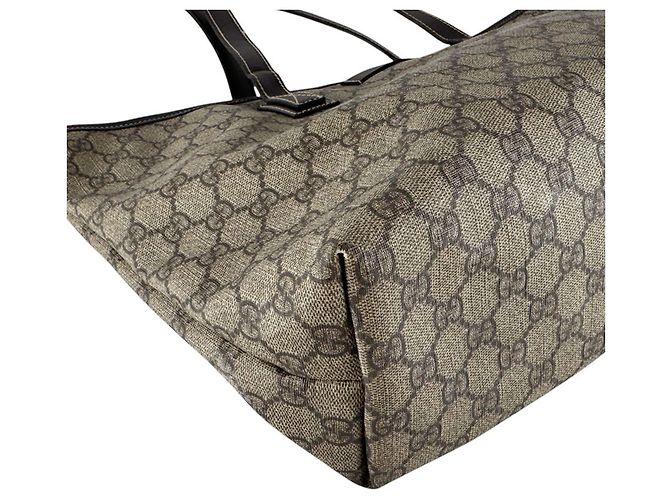 Borsa Tote Marrone Gucci GG Supreme Canvas - vista 9