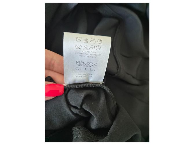 Vestido Corto de Seda Negro Gucci - vista 10