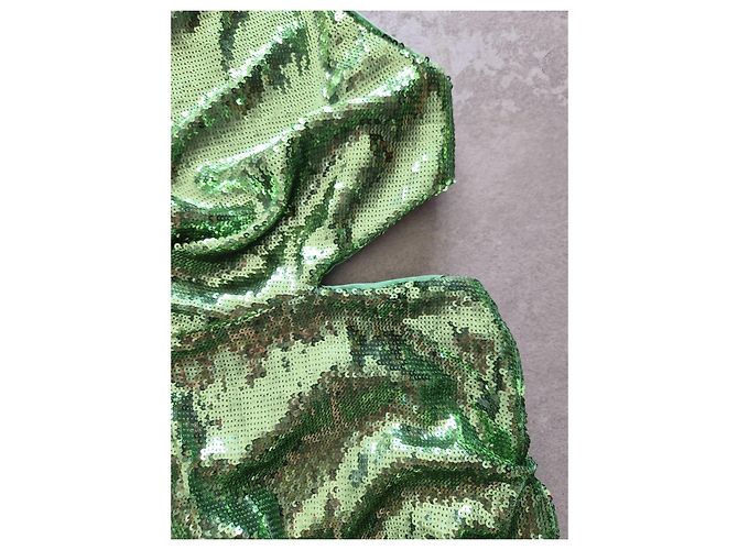 Maje Grünes Paillettenkleid mit Cut-Outs - Ansicht 2