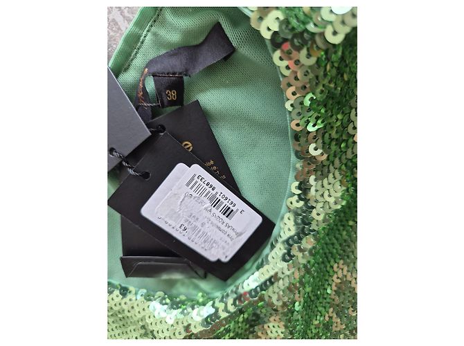 Maje Grünes Paillettenkleid mit Cut-Outs - Ansicht 4