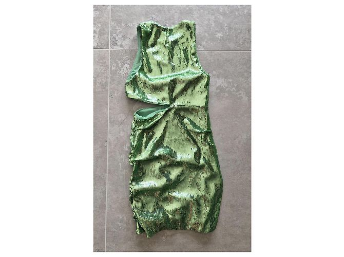 Maje Grünes Paillettenkleid mit Cut-Outs - Ansicht 5