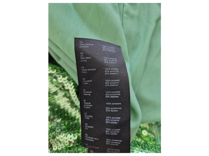 Maje Grünes Paillettenkleid mit Cut-Outs - Ansicht 7