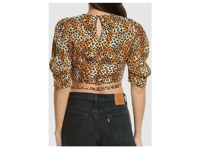 Maje Top corto estampado de leopardo Castaño Negro Blanco - vista 11