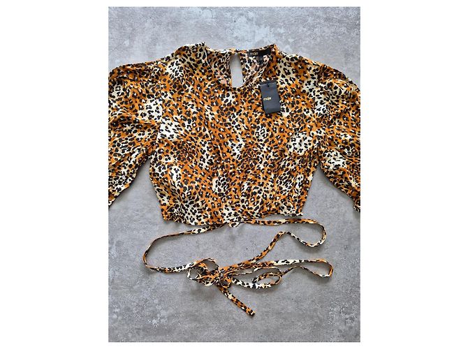 Maje Top corto estampado de leopardo Castaño Negro Blanco - vista 2