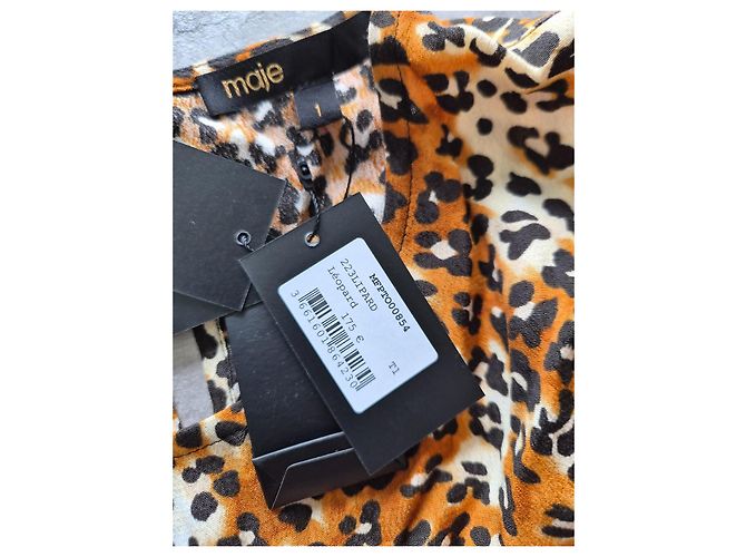 Maje Top corto estampado de leopardo Castaño Negro Blanco - vista 5