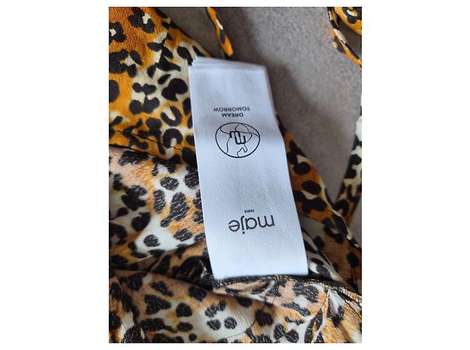 Maje Top corto estampado de leopardo Castaño Negro Blanco - vista 7