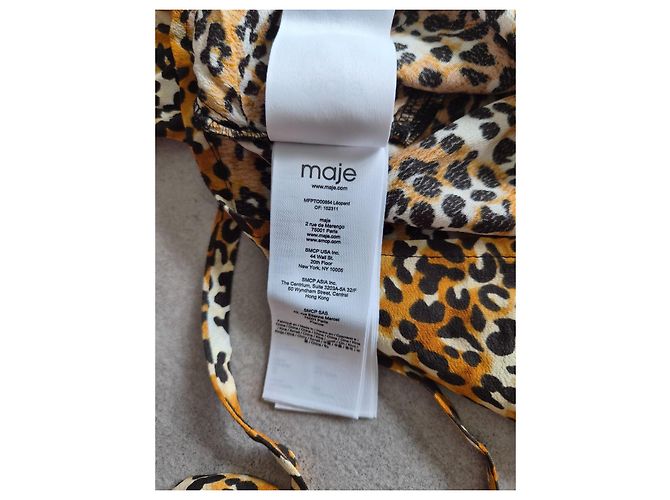 Maje Top corto estampado de leopardo Castaño Negro Blanco - vista 8