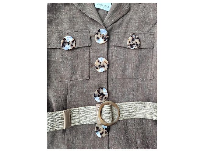 Blusa Georges Rech marrone a maniche corte con cintura - vista 2