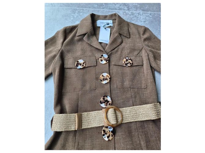 Blusa Georges Rech marrone a maniche corte con cintura - vista 3