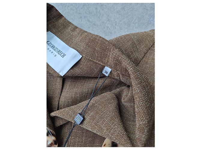Blusa Georges Rech marrone a maniche corte con cintura - vista 7