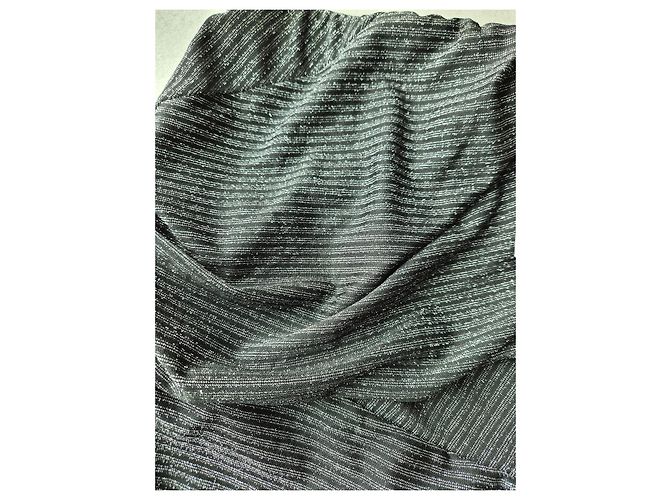 Gonna IRO a righe metallizzate nera e argento Nero Silver hardware - vista 2