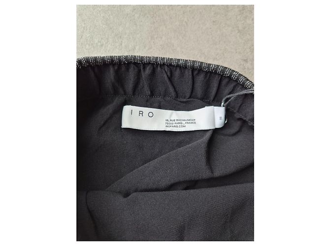 Gonna IRO a righe metallizzate nera e argento Nero Silver hardware - vista 4