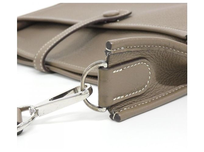 Hermès Borsa a tracolla Hermes Evelyne 2 PM Taupe - vista 6