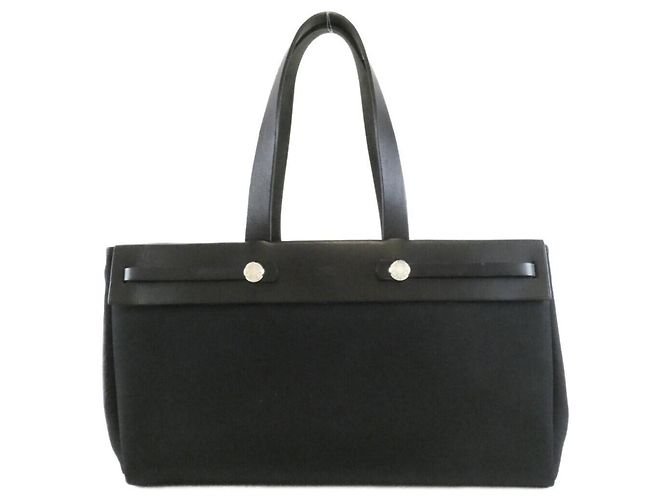 Hermès Hermes Herbag Cabas Handtasche Schwarz - Ansicht 2