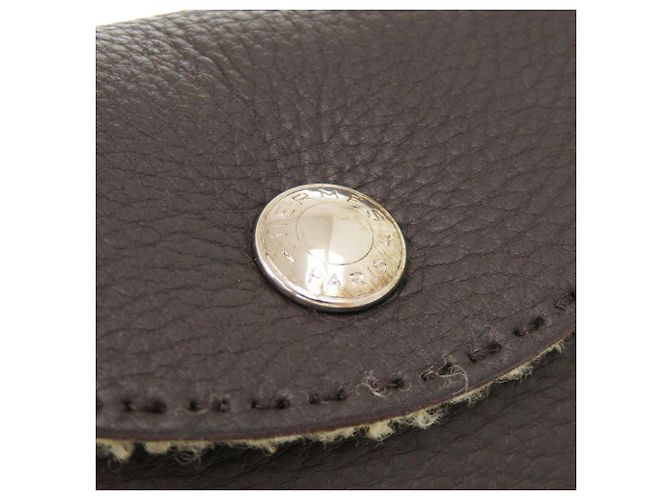Hermès Marsupio Hermes Neige in taurillon Clemence e mouton Marrone - vista 7