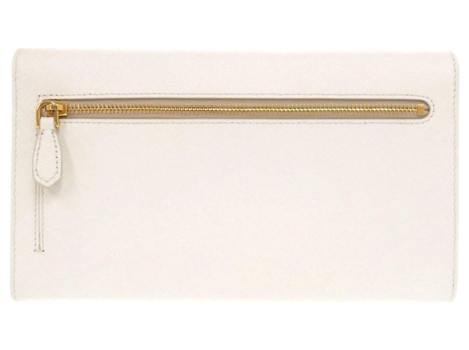 Cartera larga de cuero Saffiano Prada Blanco - vista 3