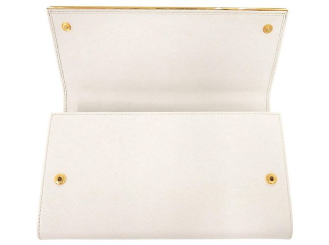 Cartera larga de cuero Saffiano Prada Blanco - vista 5