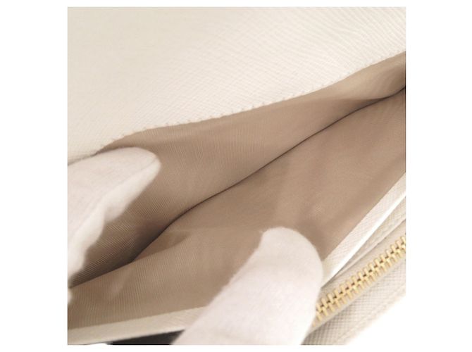 Cartera larga de cuero Saffiano Prada Blanco - vista 8