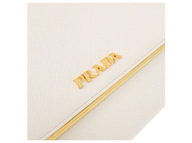 Cartera larga de cuero Saffiano Prada Blanco - vista 9