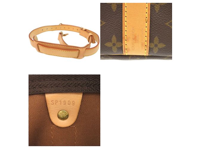 Borsa Louis Vuitton Keepall Bandoulière 55 Monogram Marrone Monogramma - vista 10