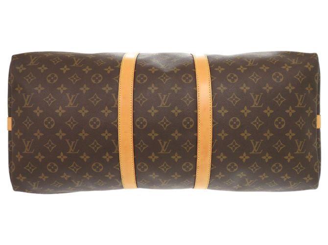 Borsa Louis Vuitton Keepall Bandoulière 55 Monogram Marrone Monogramma - vista 3
