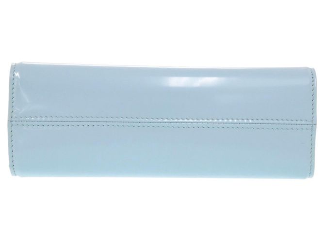 Borsa a mano Salvatore Ferragamo Wanda Mini Gancini in pelle lucida Blu chiaro - vista 4