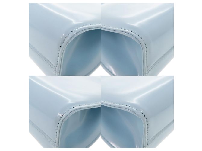 Borsa a mano Salvatore Ferragamo Wanda Mini Gancini in pelle lucida Blu chiaro - vista 5